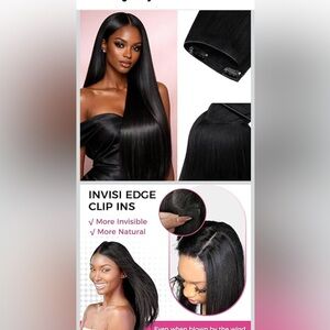 Lashey Invisi edge human hair clip-in extension